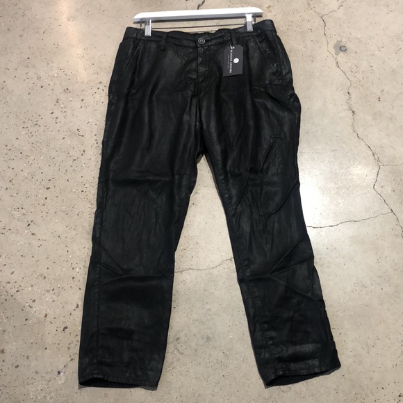 Adriano Goldschmied Tristan Super Black Leatherette Tailored Trousers - Picture 2 of 10